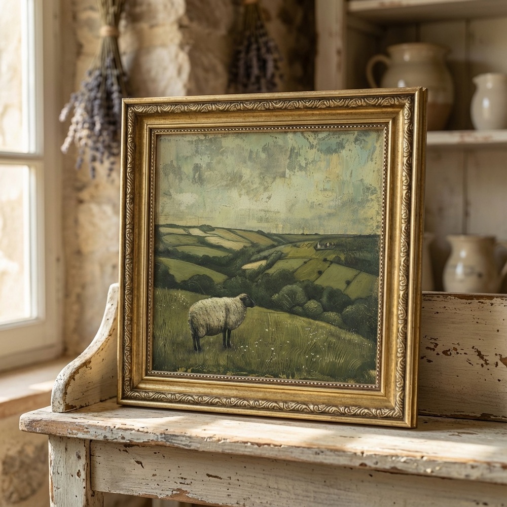 Framed Countryside Sheep Wall Art